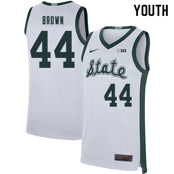 2020 Youth #44 Gabe Brown Michigan State Spartans College Basketball Jerseys Sale-Retro